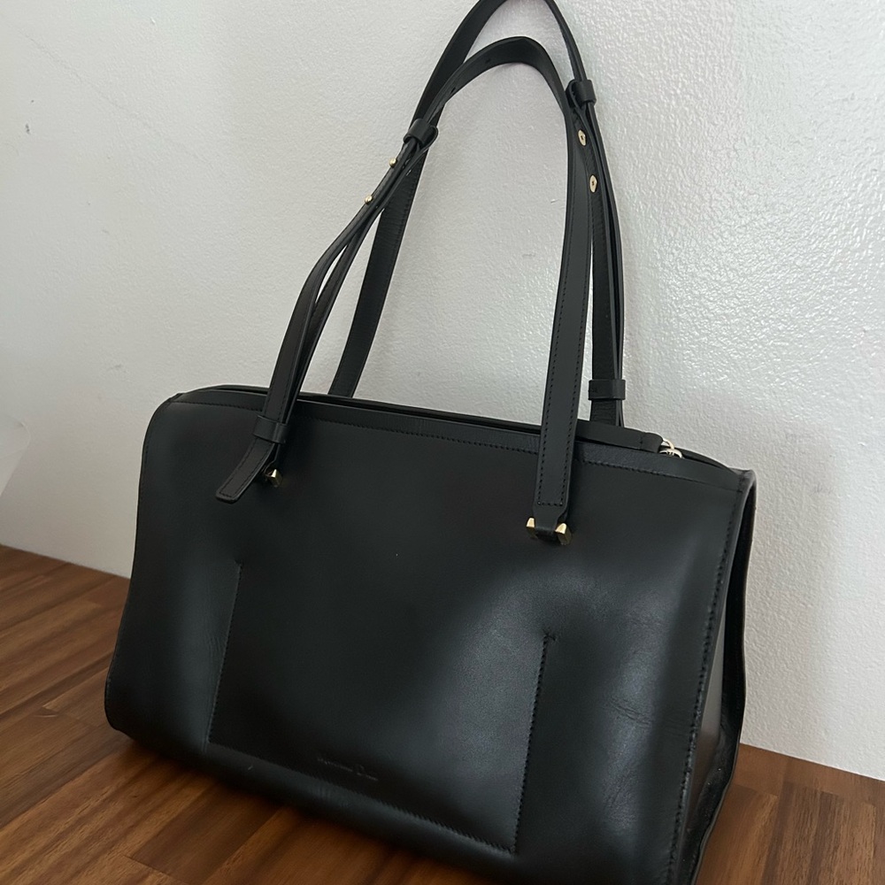 Massimo Dutti Black Leather Bag